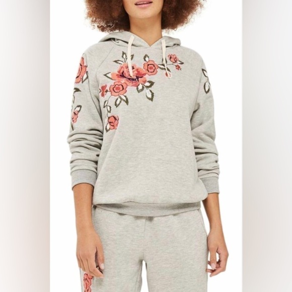 Topshop Tops - Adorable floral  embroidered top shop hoodie